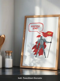 Ritter Roter Umhang Comic-Stil