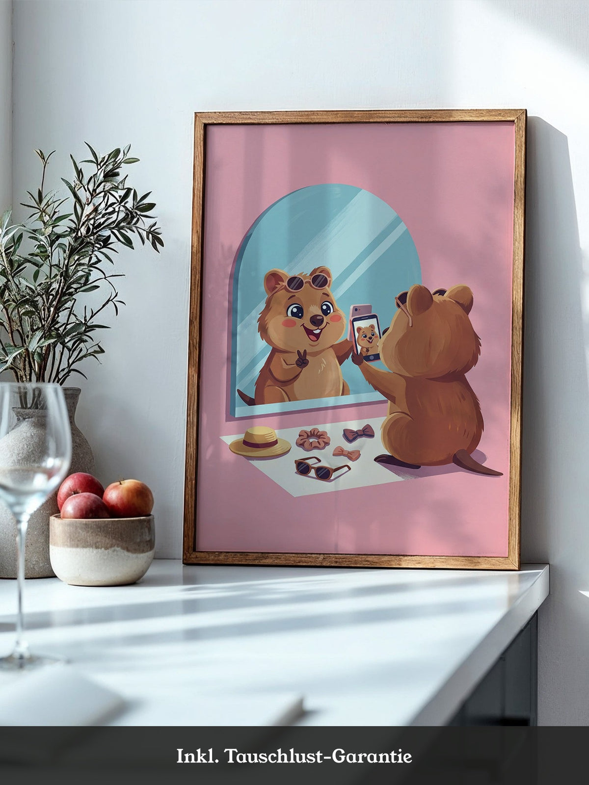 Quokka Selfie Spiegel Pink