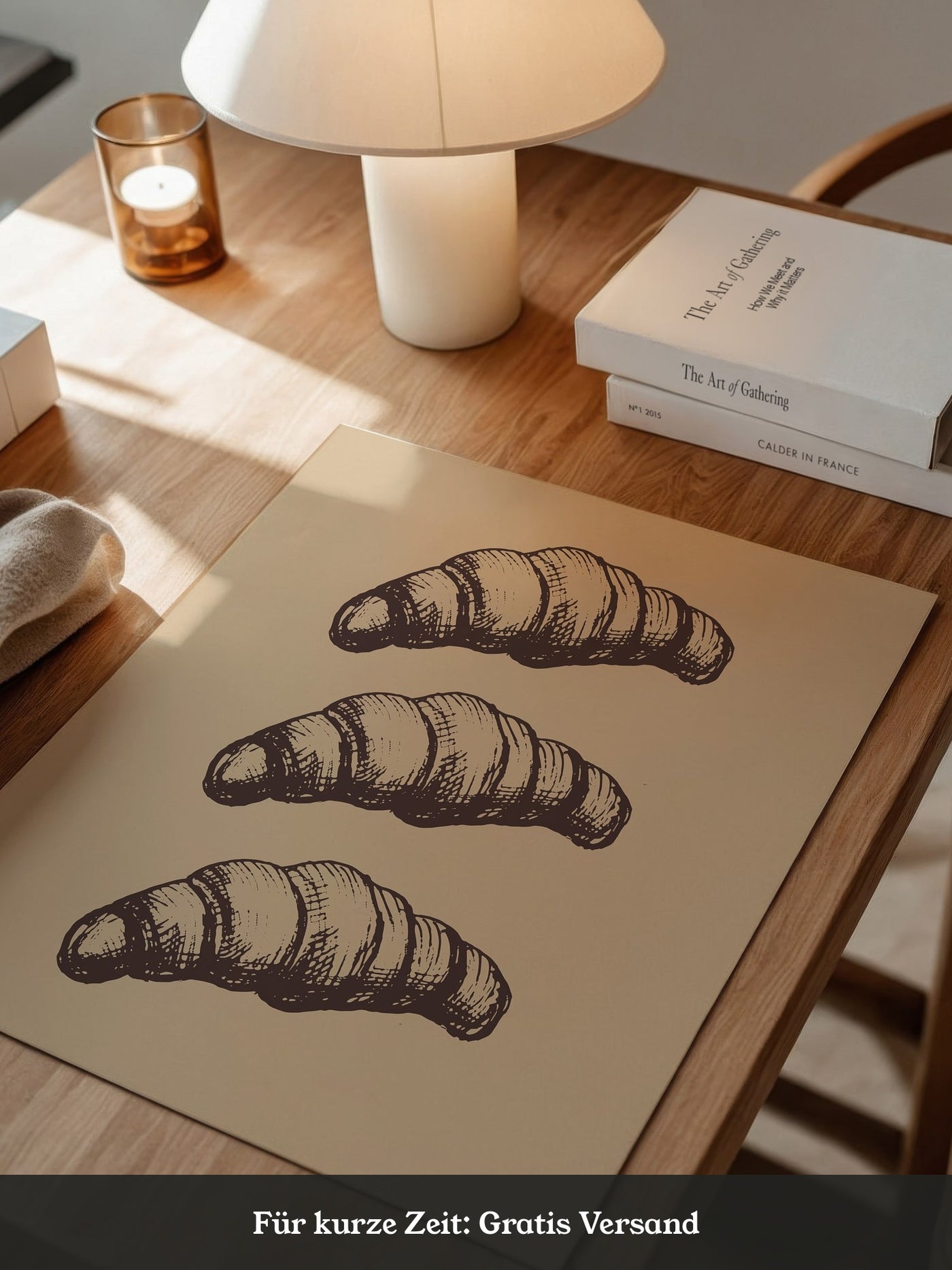 Croissants Vintage Zeichnung