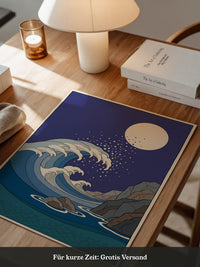 Welle Mondnacht Illustration
