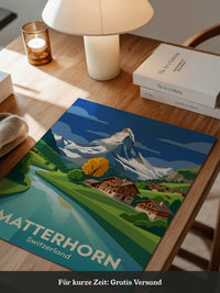 Matterhorn Herbstfarben Grafik