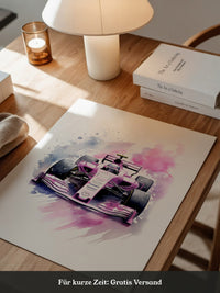 F1 Rennwagen Aquarell Explosion