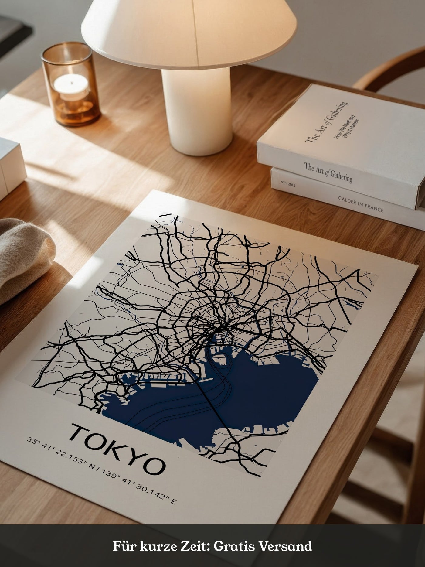 Tokio Stadtplan Schwarz-Weiß