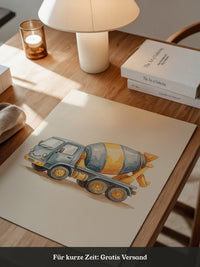 Betonmischer Aquarell Lächeln