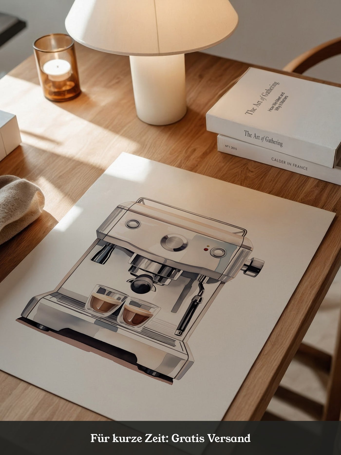 Espressomaschine Aquarellstil