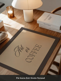 Kaffee Schrift diagonale Typografie