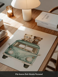 Bärchenbus Aquarell Retro
