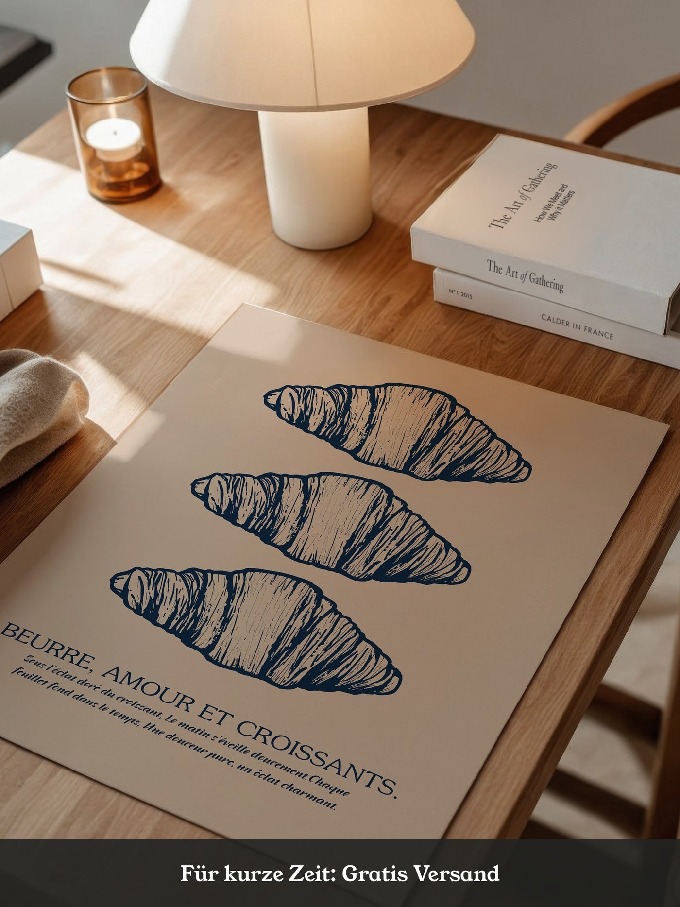 Vintage Croissant Dreifachmuster