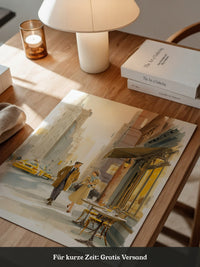 Städtisches Paar Aquarellspaziergang