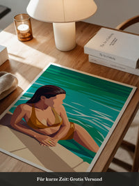 Strand Frau Türkis Illustration