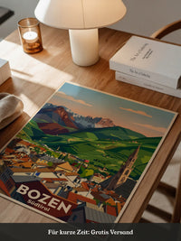 Bozen Südtirol Bergpanorama Vintage