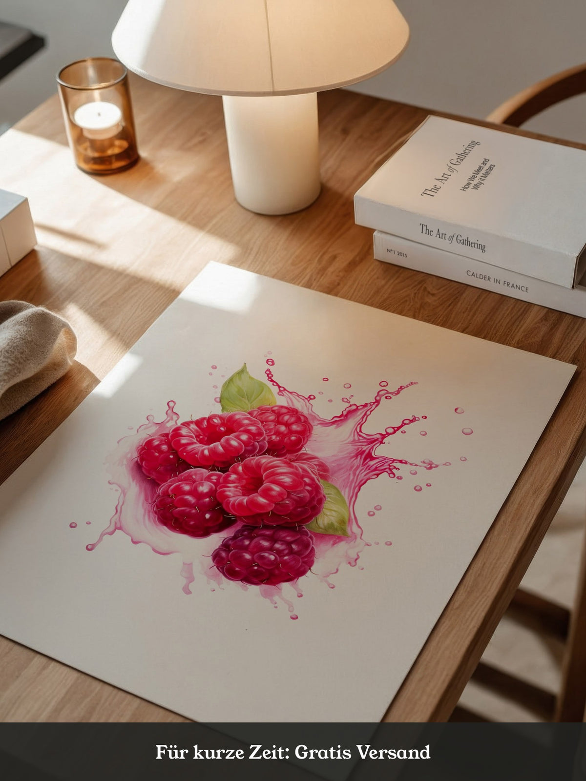Himbeeren Spritzer Aquarell