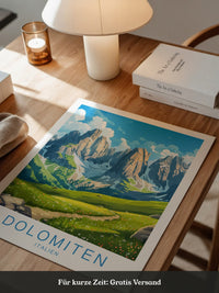 Dolomitengipfel Frühlingswiese Kunst