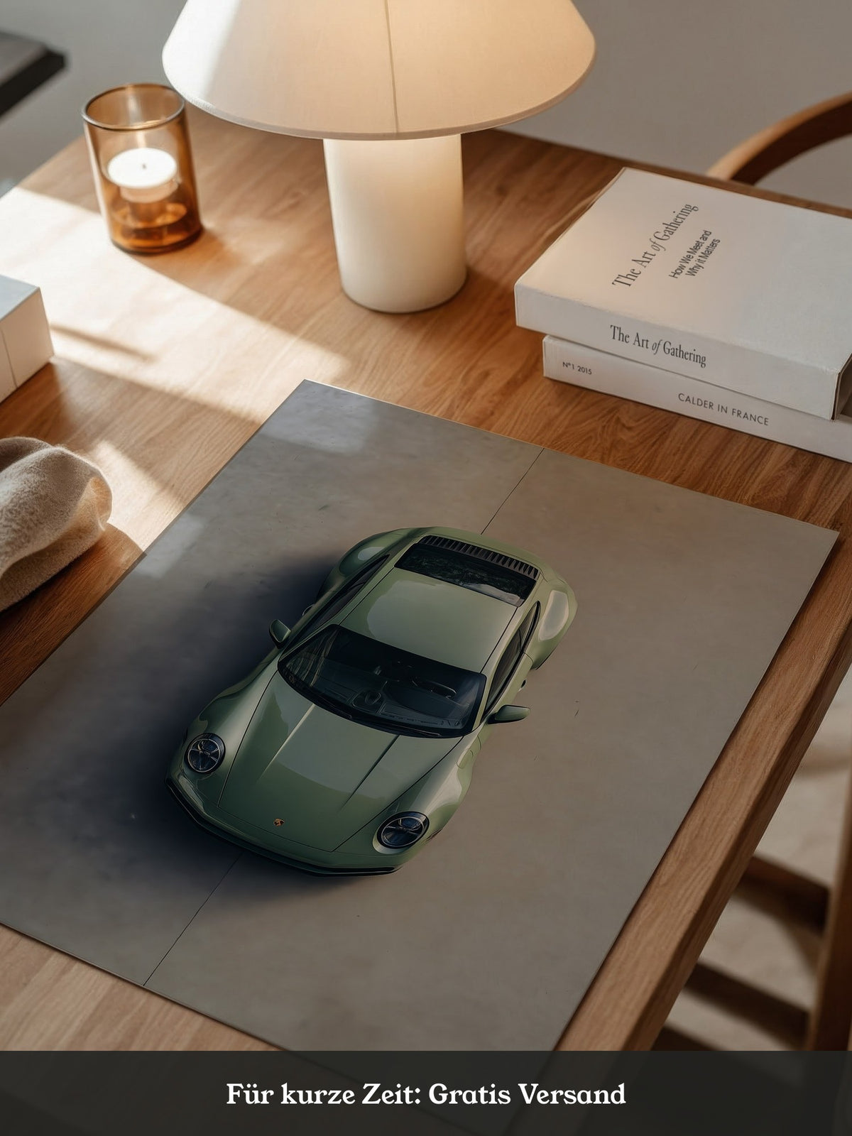 Grüner Porsche Draufsicht