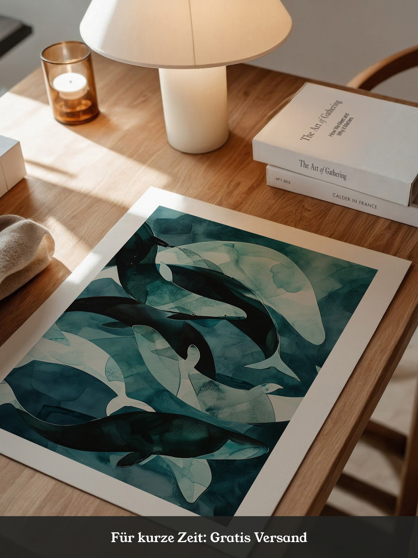Wale Kunst Blaugrün