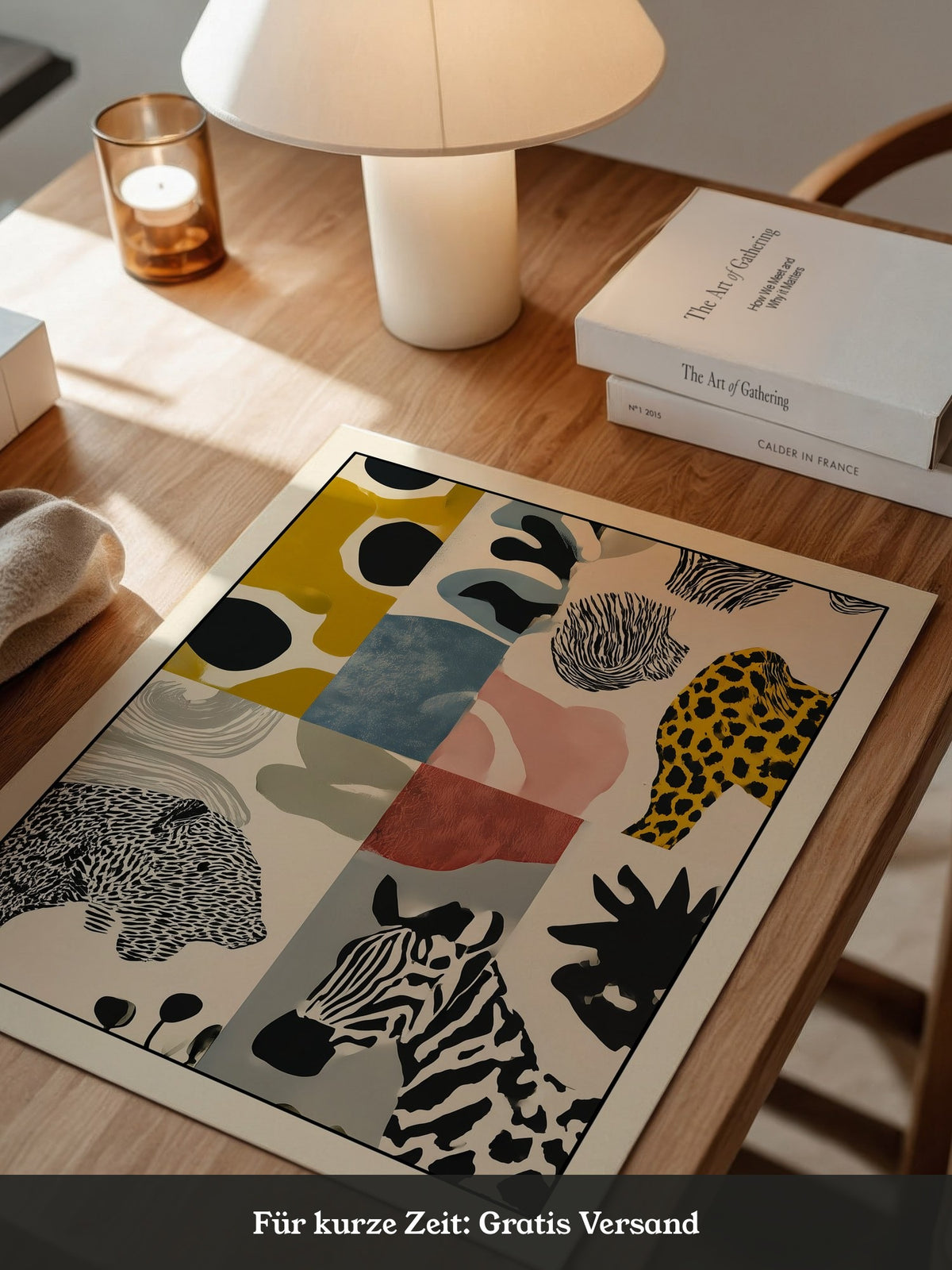 Tiermuster Collage Bunt Retro