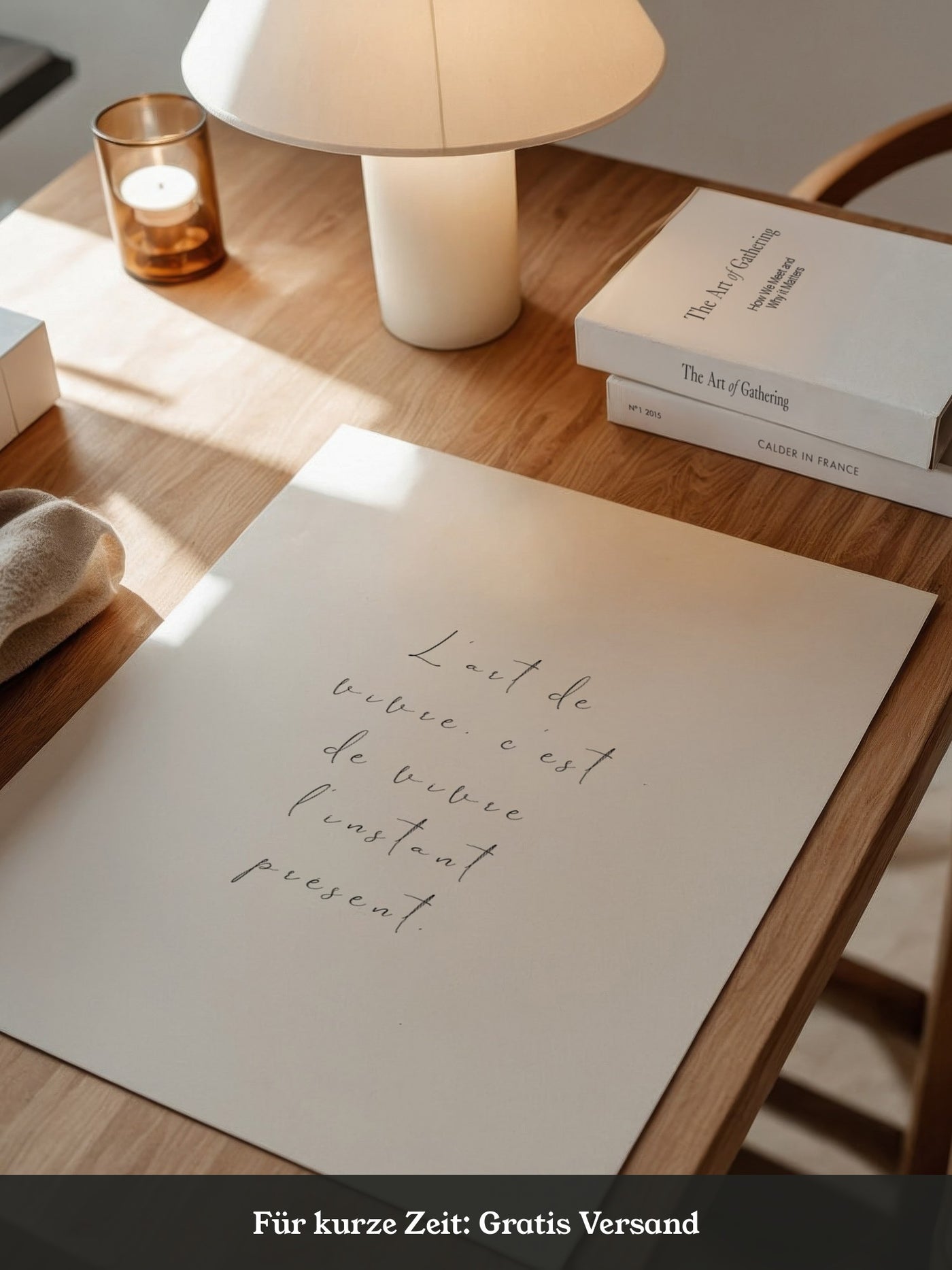 Französischer Spruch elegante Schrift