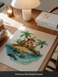 Pirateninsel Aquarell