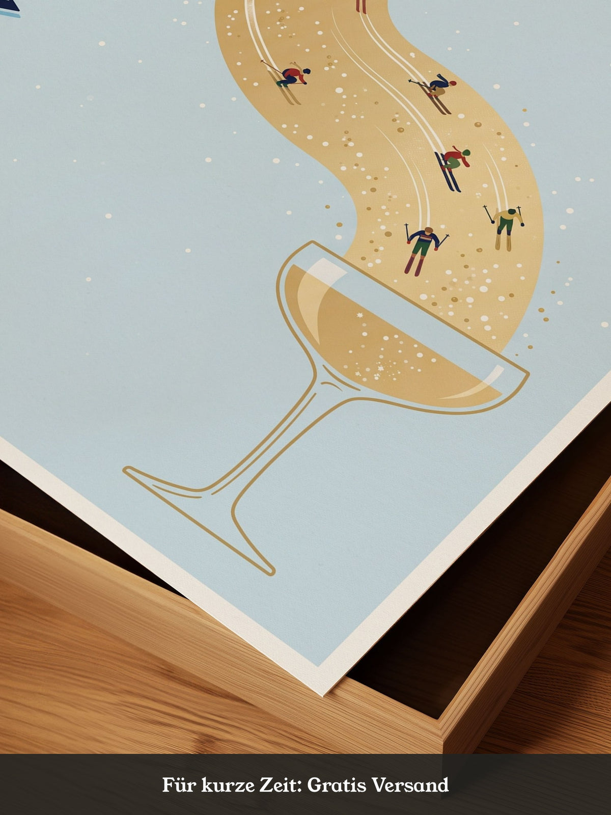 Champagner Ski Illustration