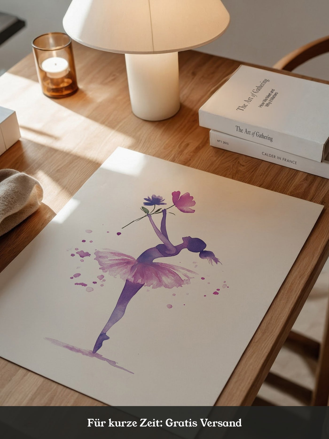 Ballerina Aquarell Blumenpracht