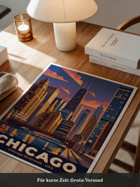 Chicago Skyline Retro Stil