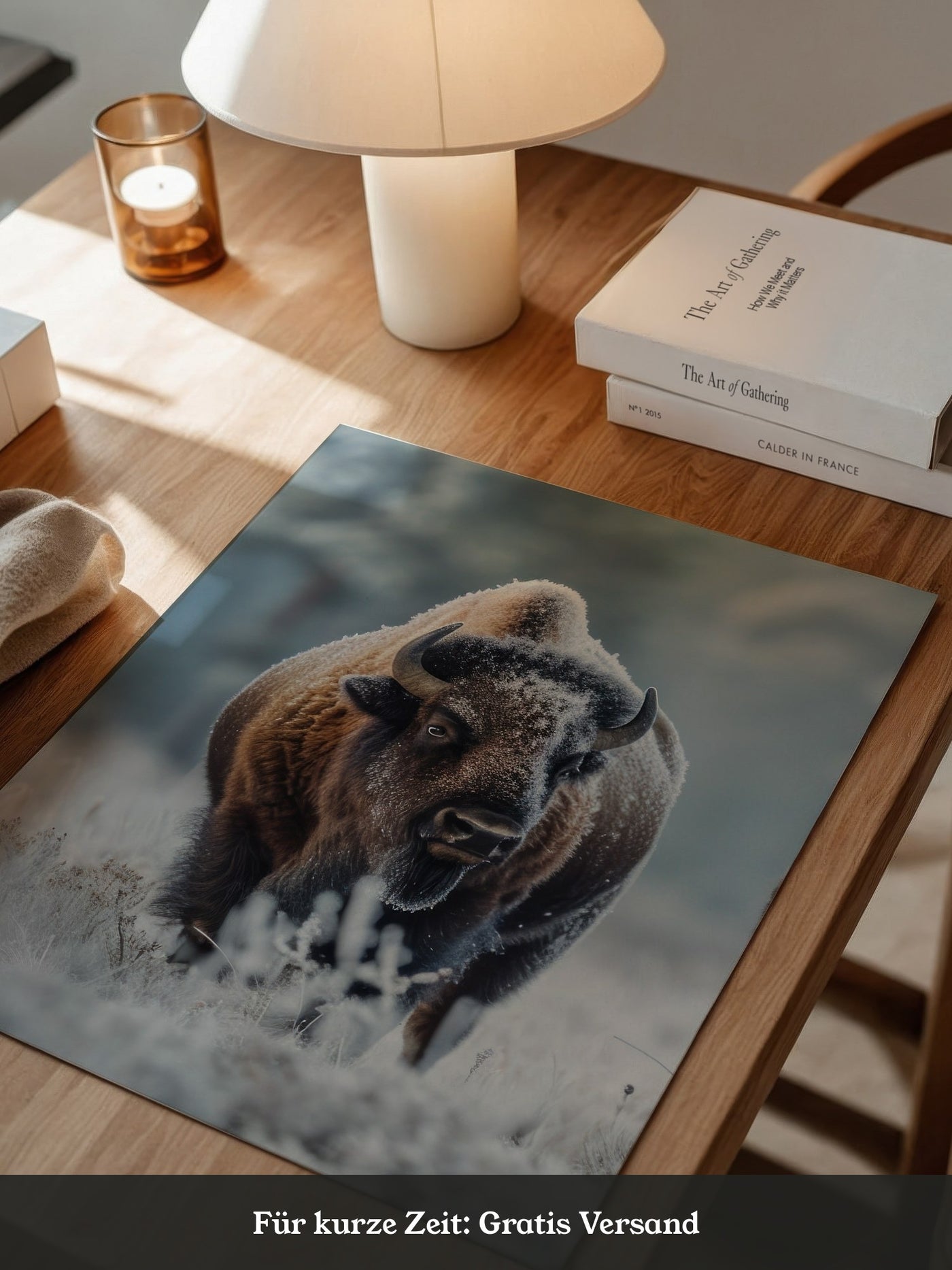 Bison Winterlandschaft Frostig