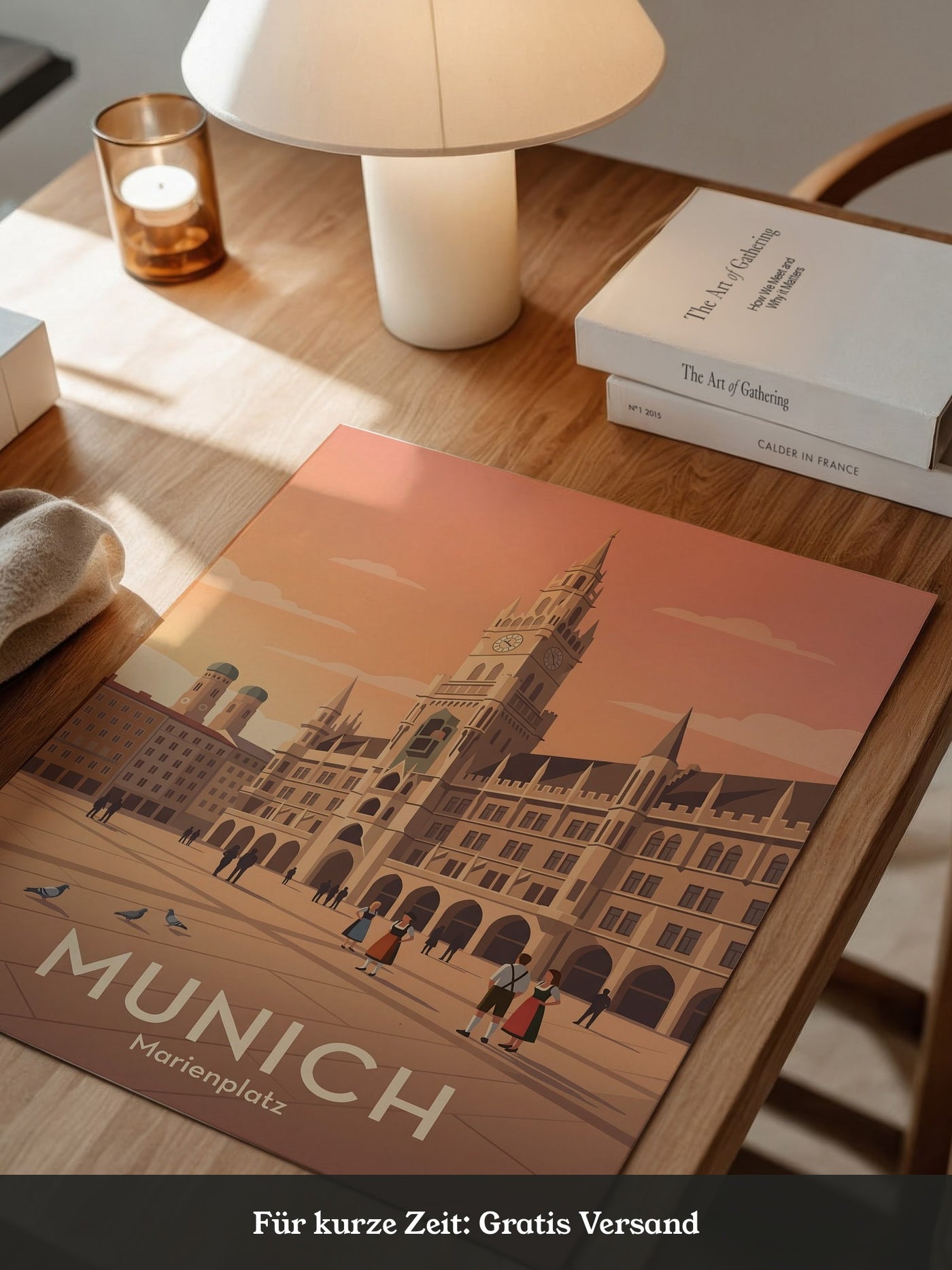 Marienplatz Architektur Pastell