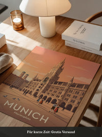 Marienplatz Architektur Pastell