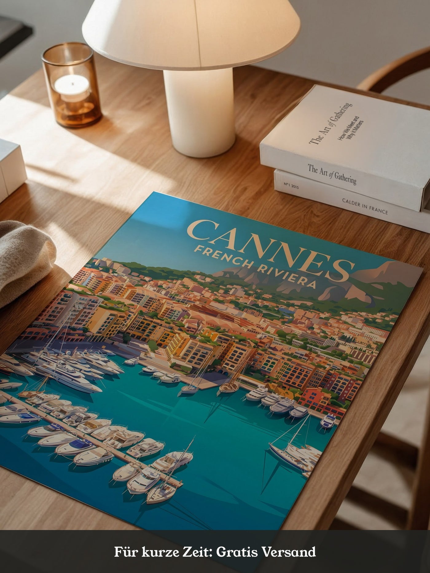 Cannes Hafen Malerei Retro