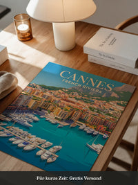 Cannes Hafen Malerei Retro