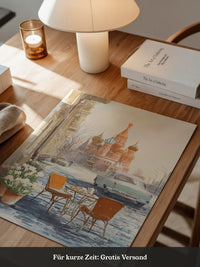 Kreml Winter Café Aquarell