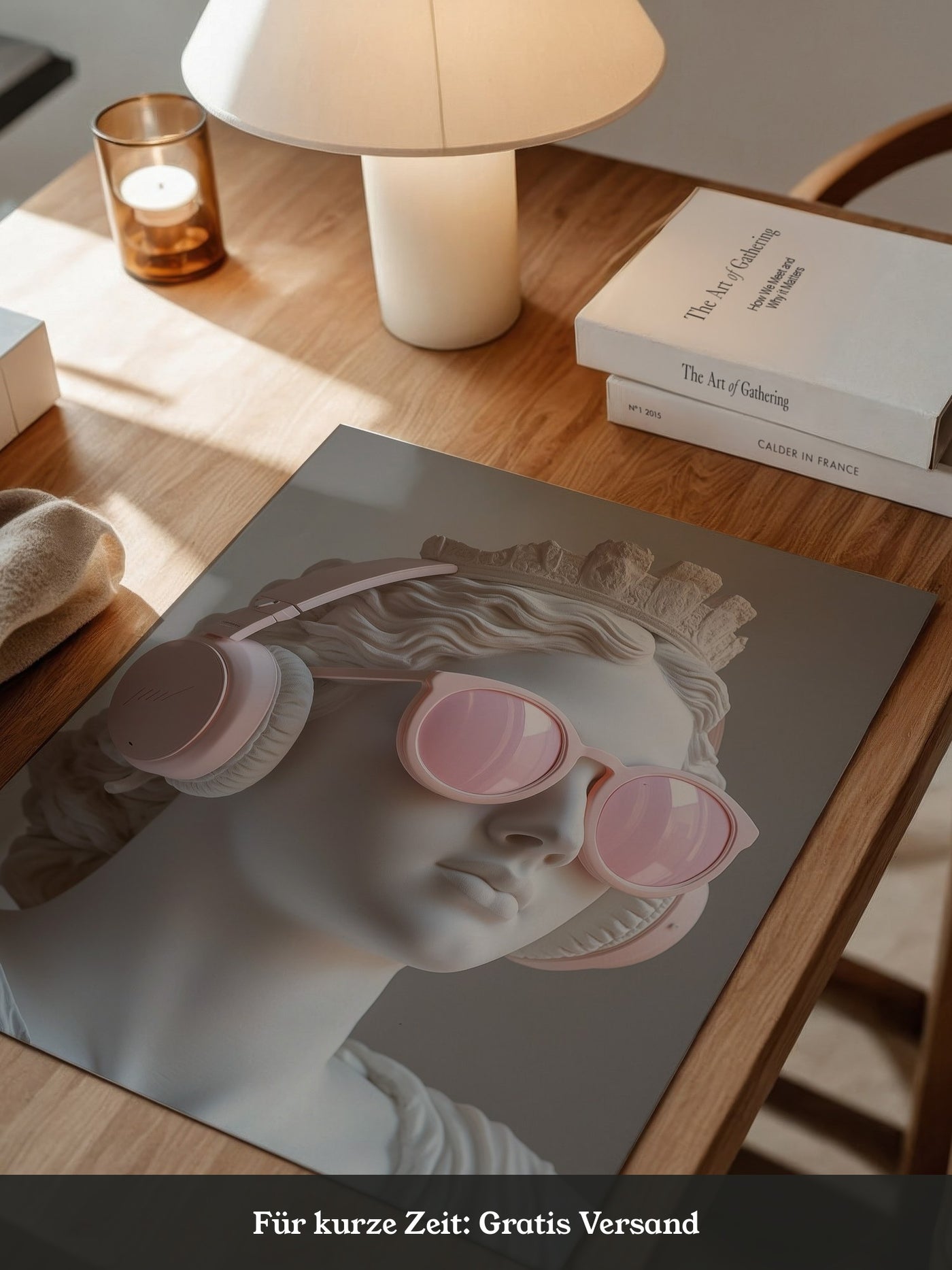 Büste Kopfhörer Sonnenbrille rosa