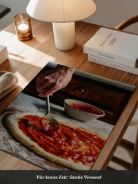 Pizza Zubereitung Nahaufnahme