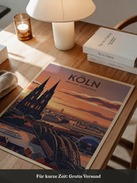 Kölner Dom Sonnenuntergang Retro