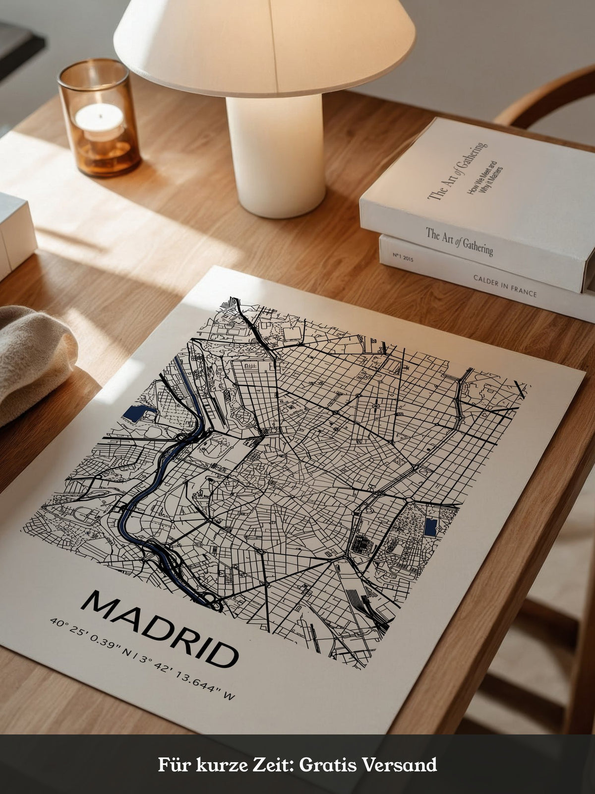 Stadtkarte Madrid – Schwarz auf Weiß