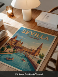 Sevilla Palast Retro Sonnenuntergang