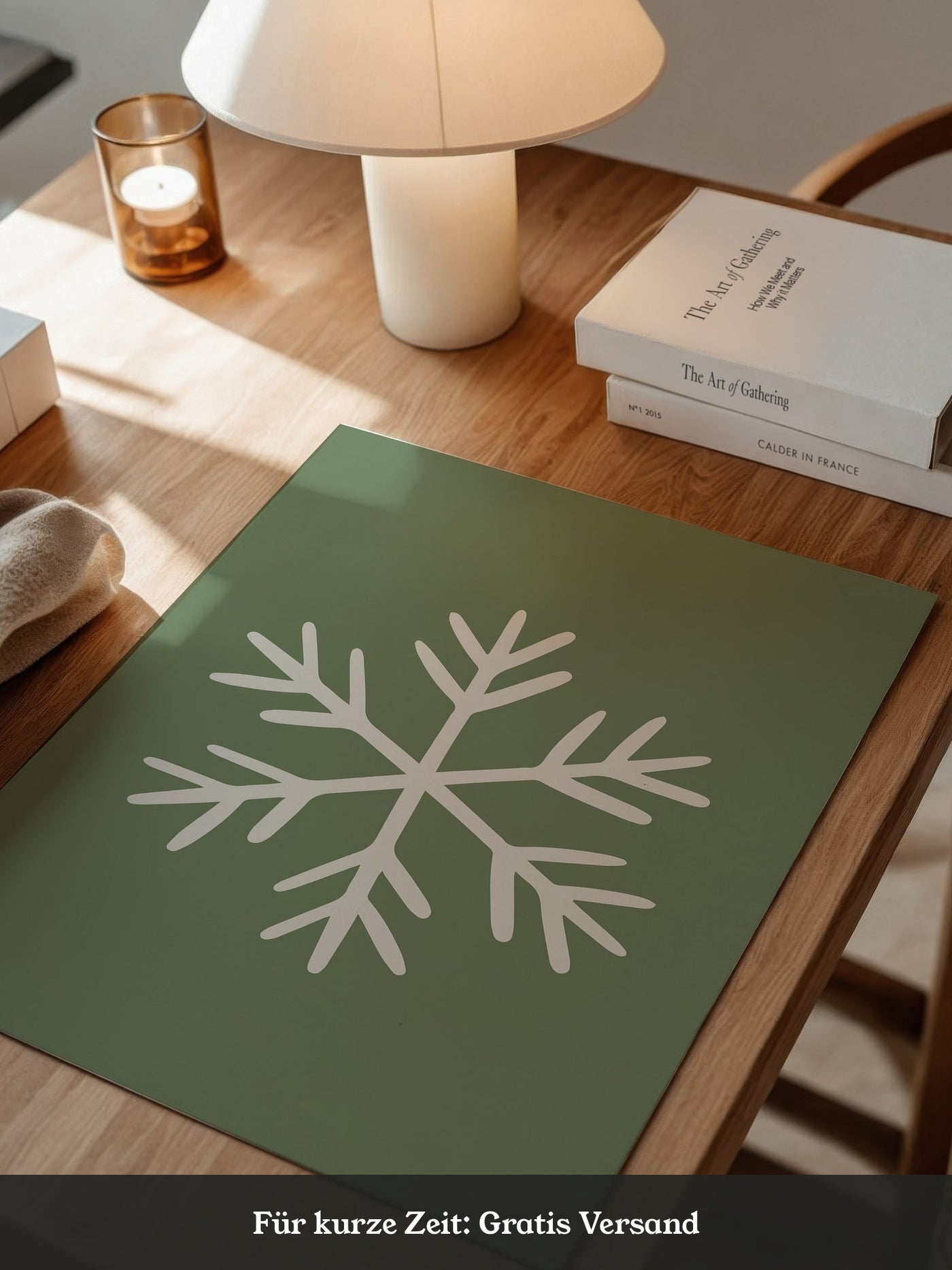 Schneeflocke Minimalistisch Grün