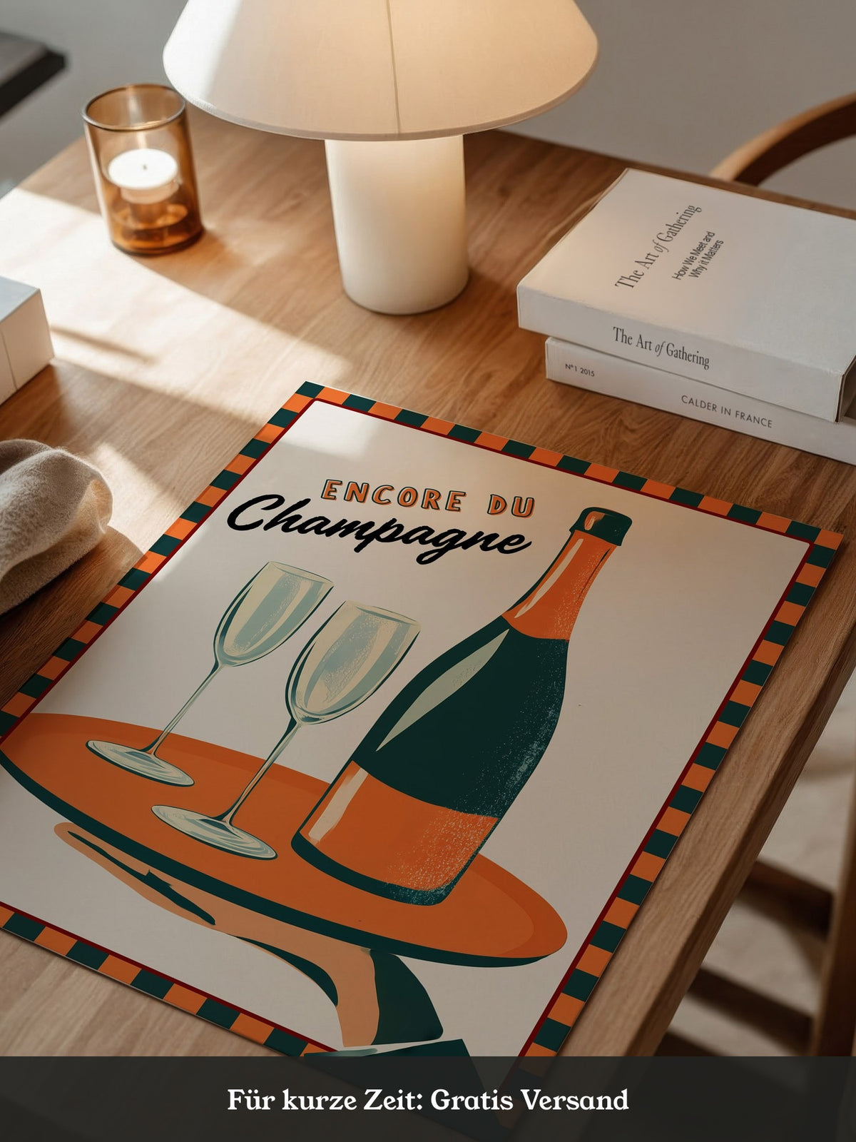 Champagner Tablett Retro Stil