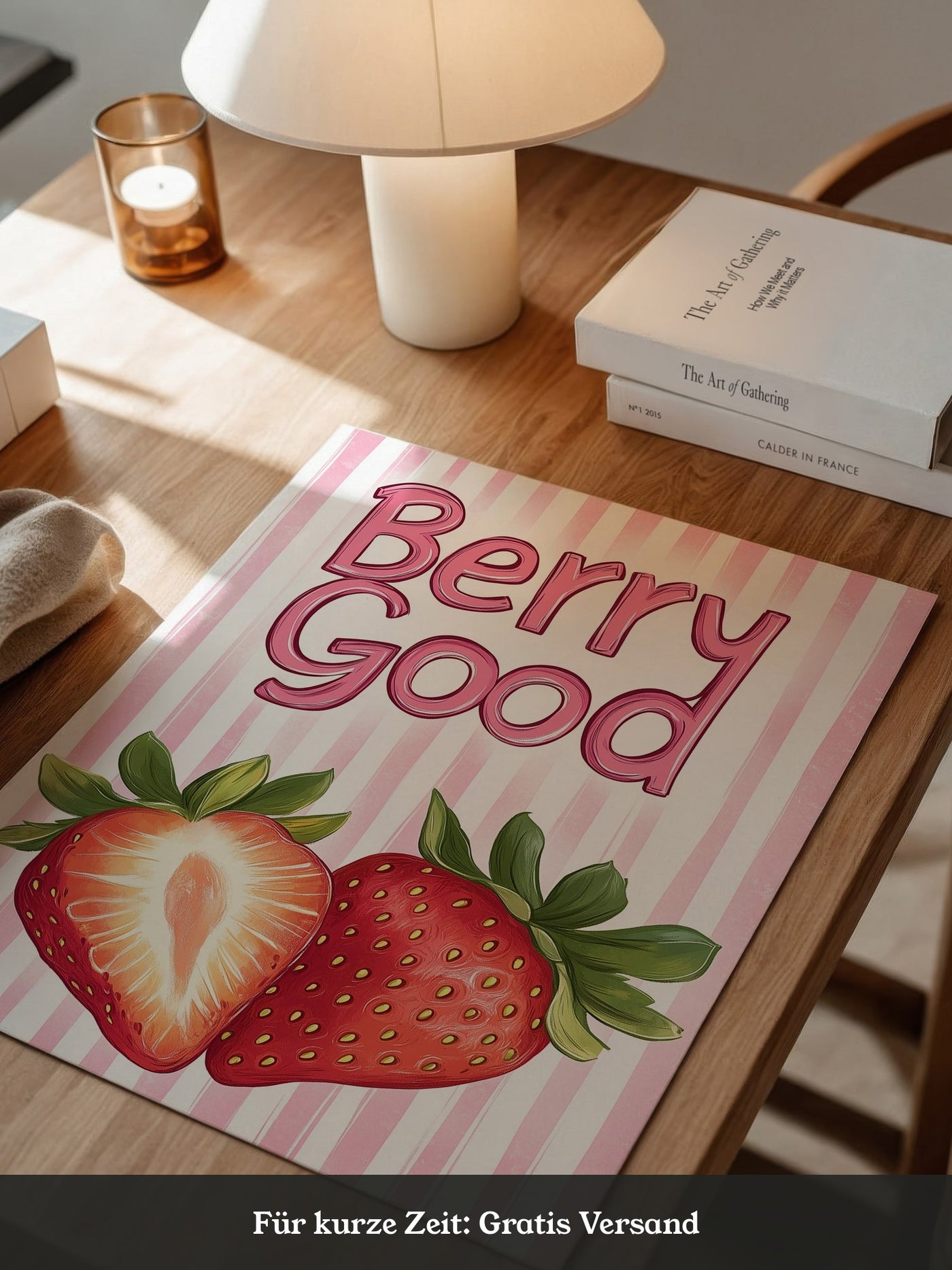 Erdbeeren Pastell Streifen