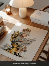 Königin Zeitung Cartoon Goldthron