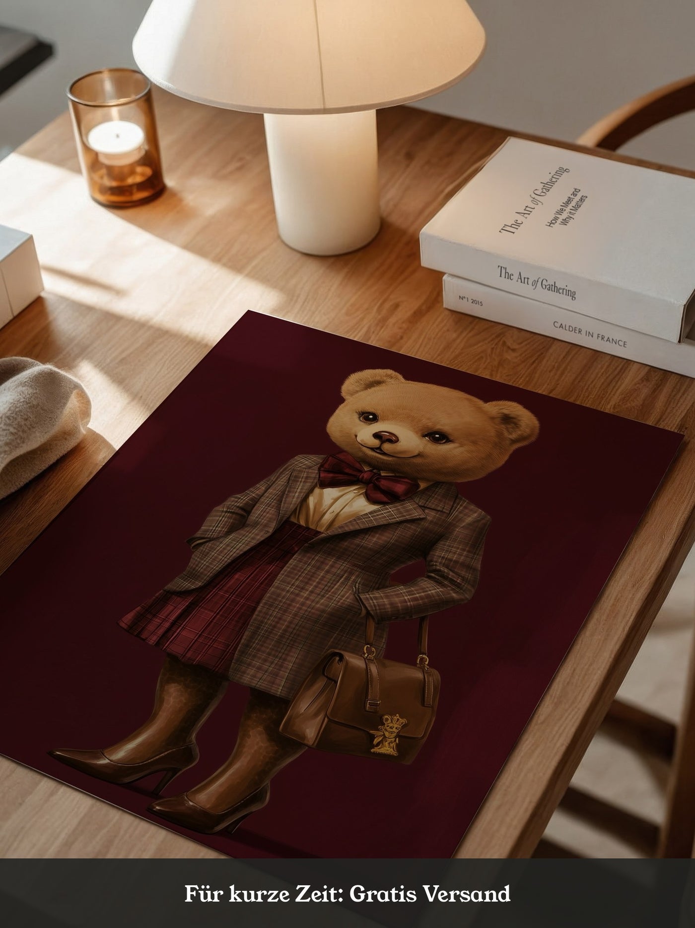 Teddy im Karomantel Retro-Chic