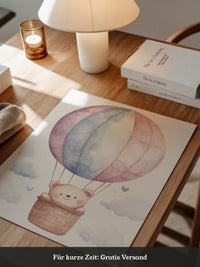 Heißluftballon Teddy Pastell