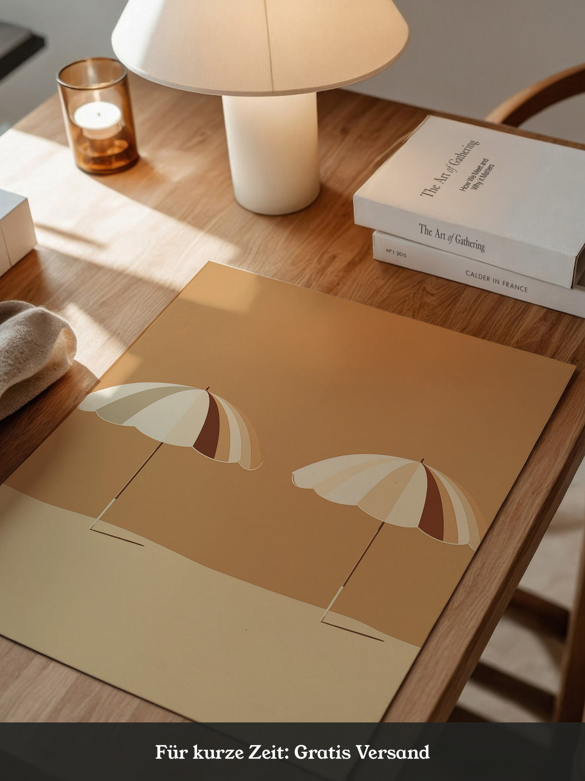 Zwei Sonnenschirme minimalistisch