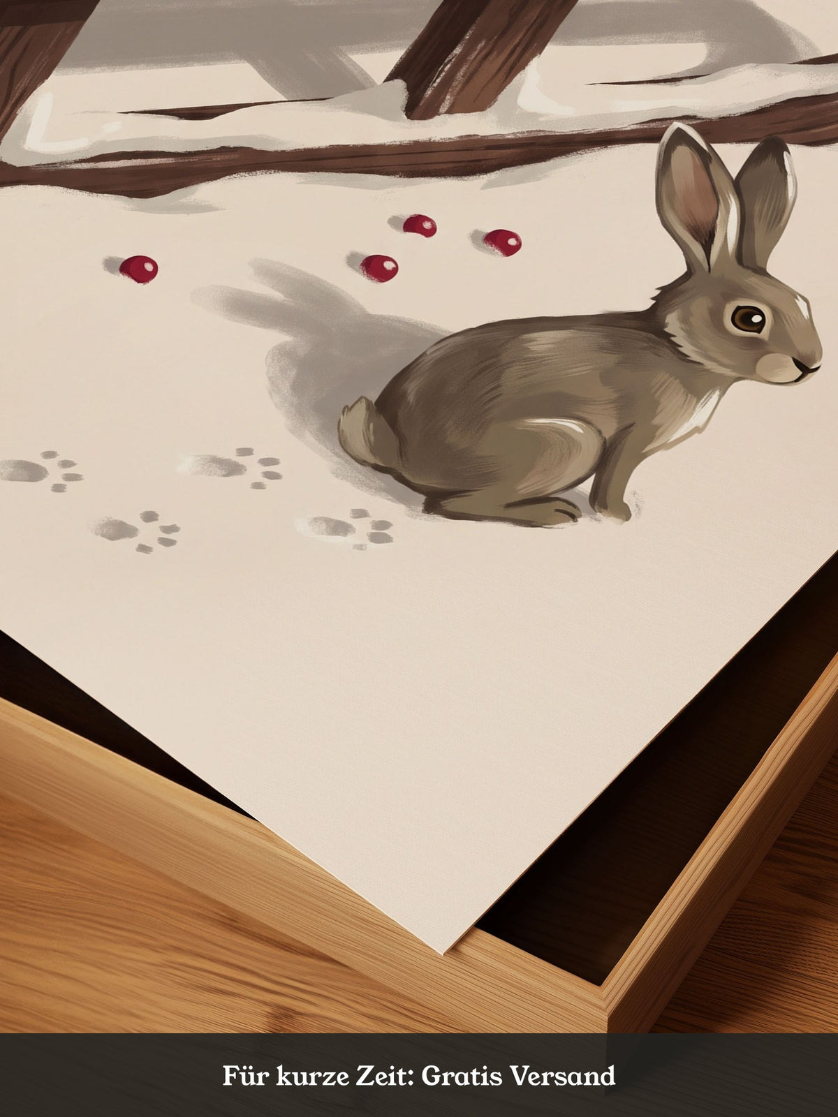 Hase im Schnee Illustration