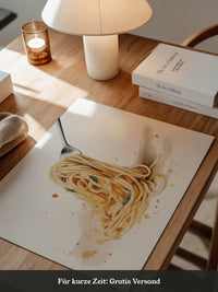 Spaghetti Gabel Aquarell