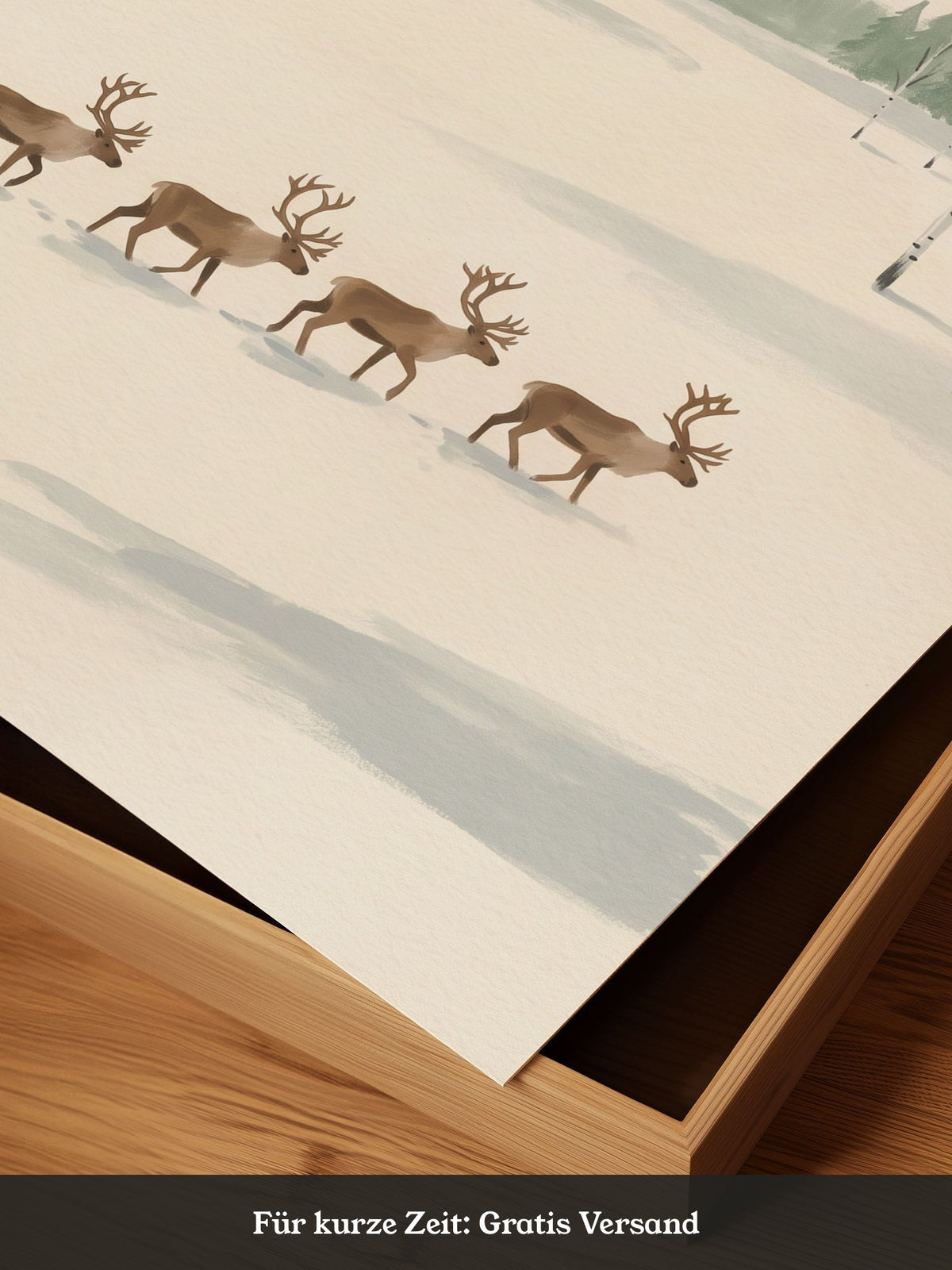 Rehe im verschneiten Wald