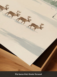 Rehe im verschneiten Wald