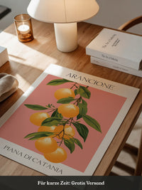 Orangen Zweig Pastellhintergrund