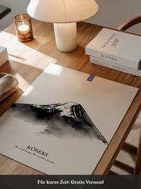 Berg Aquarell Zen Schwarzweiß