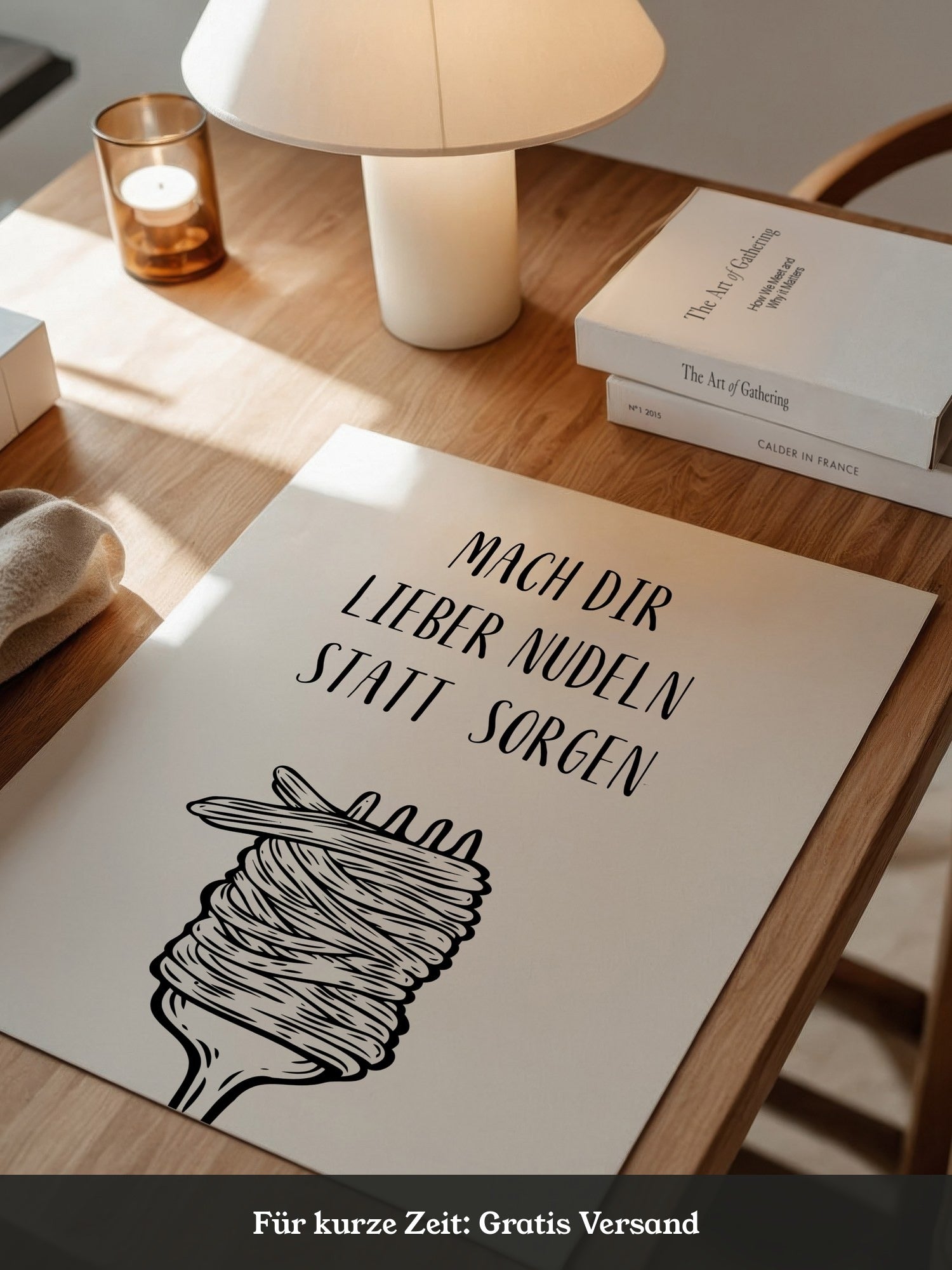 Nudeln Gabel Zeichnung witzig